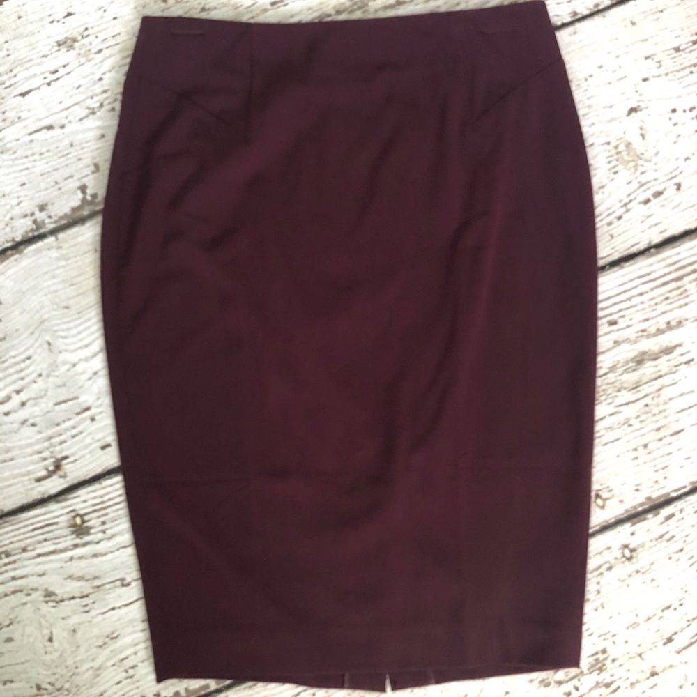 Body by Victoria Burgundy Pencil Skirt